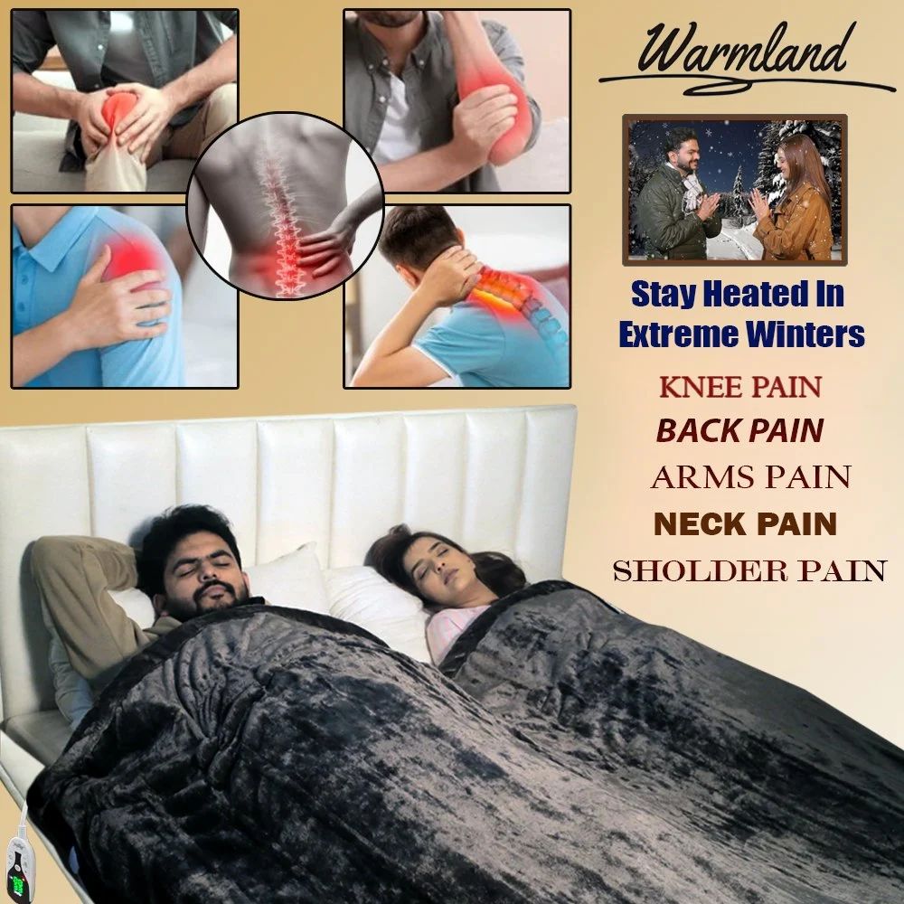 Solid 100 W Gold Double Electric Blanket