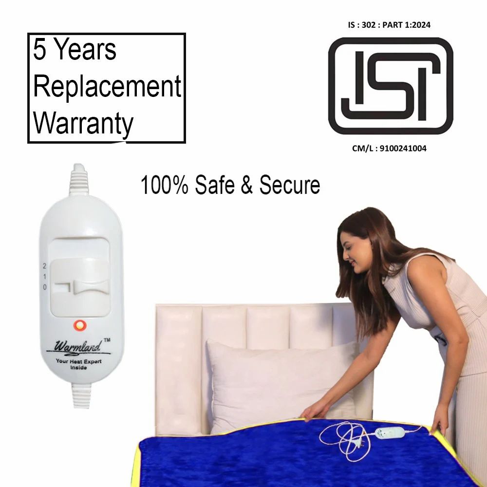 Solid 100 W Gold Double Electric Blanket