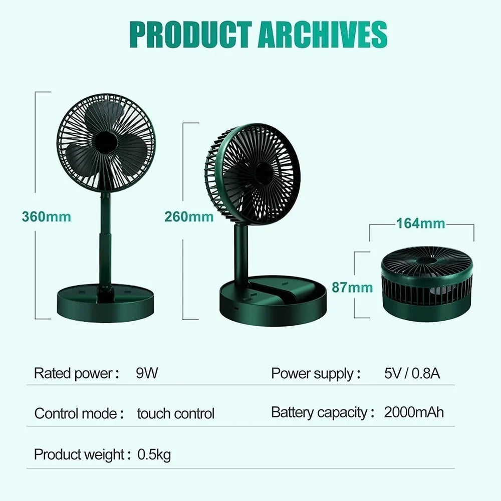 Metal Rechargeable Telescopic Fans